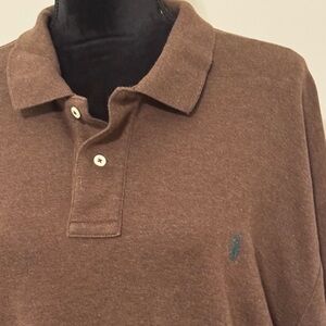 Polo by Ralph Lauren long sleeve men’s polo shirt. Size XXL. Color: Brown.